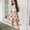 Floral Embellished Halter Dress -thesethreeboutique Sales Shop 6G9A2488