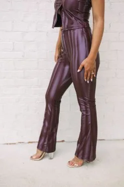 Leather Pants Set- Wine -thesethreeboutique Sales Shop 6G9A2510
