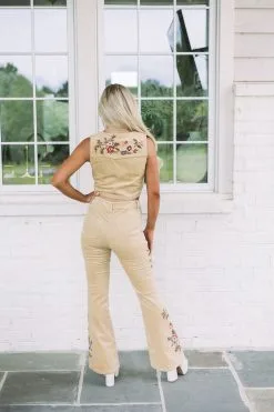 Corduroy Embroidered Vest Top -thesethreeboutique Sales Shop 6G9A2556