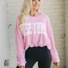 Ribbed These Three Sweatshirt-Pink -thesethreeboutique Sales Shop 6G9A6734