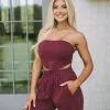 Asher Corset Knit Top- Burgundy