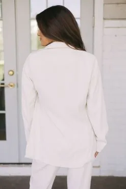 Classic Oversized Blazer-Ecru -thesethreeboutique Sales Shop 6G9A6994