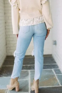 Busted Knee Straight Jeans -thesethreeboutique Sales Shop 6G9A7590