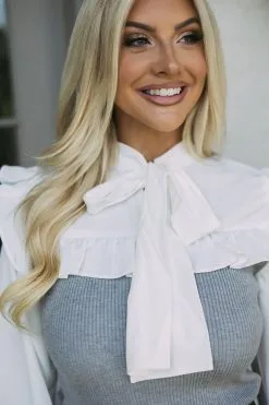 Contrasted Tie Sweater Top -thesethreeboutique Sales Shop 6G9A7693