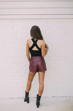 Autumn High Rise Mini Skort- Red Wine -thesethreeboutique Sales Shop A237FB82 4000 49E4 A319 AD8B66589590