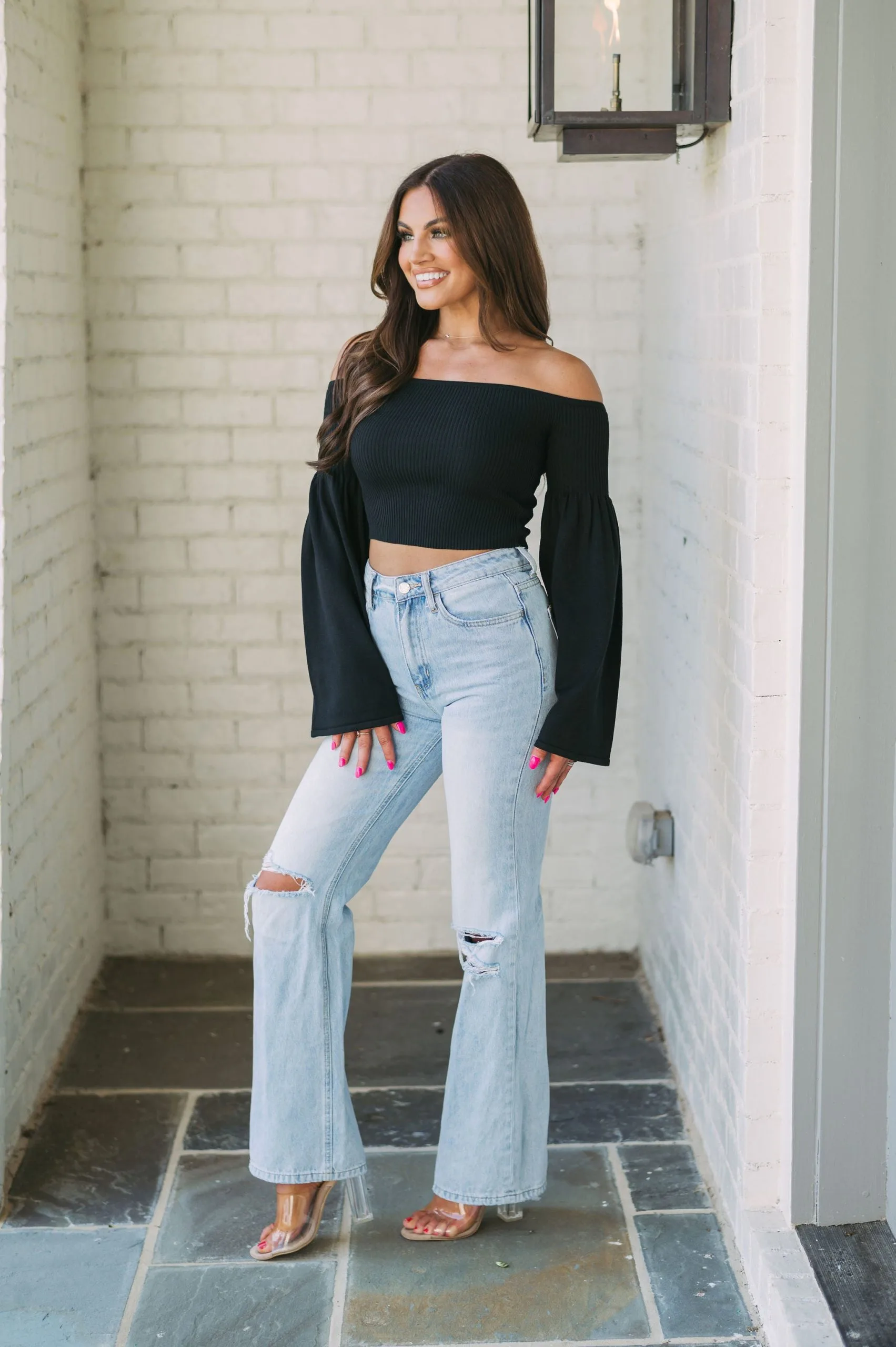 OTS Bell Sleeve Sweater- Black 8 OTS Bell Sleeve Sweater- Black - Image 6