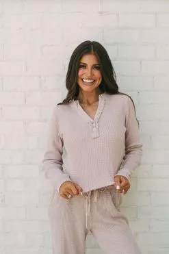 Distressed Hem Waffle Knit Lounge Set- Dusty Rose -thesethreeboutique Sales Shop DSC 0039 3142b766 dd69 4893 b399 83a55d3c6d71