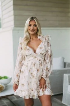 Fall Floral Ruffle Dress