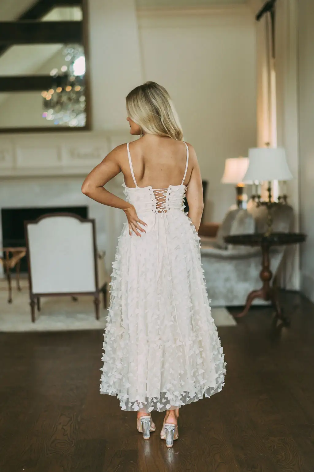 Butterfly Mesh Maxi Dress-Cream 14 Butterfly Mesh Maxi Dress-Cream - Image 12