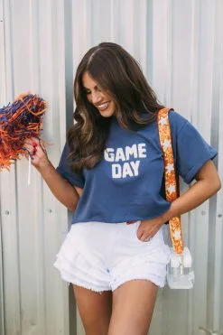 "Game Day" Patch Top-Navy