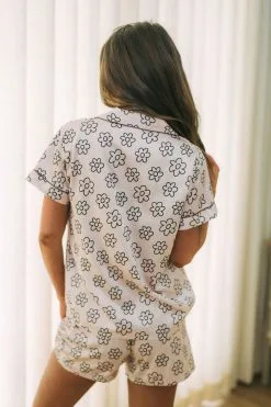 Daisy Pajama Shorts Set- Beige -thesethreeboutique Sales Shop DSC 1290 5234afd4 1a2e 4380 b024 d3b55e3bcebc