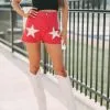 Suede Star Shorts- Red/Cream -thesethreeboutique Sales Shop DSC 1480 9b08ad70 6a06 4b76 9234 2d24b7061d1c