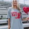 Gameday Boot Tee- Grey/Red -thesethreeboutique Sales Shop DSC 1961 5f9940f0 d3d2 44c5 883a 2471a601f68f