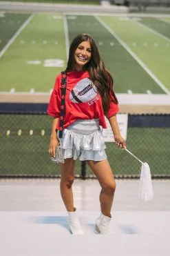 Football Sequin Tee- Red -thesethreeboutique Sales Shop DSC 1995