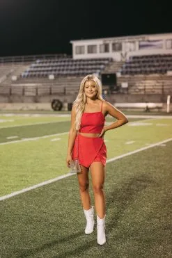 Payton Crop Top- Red