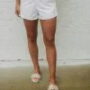 Greer Textured Shorts- White