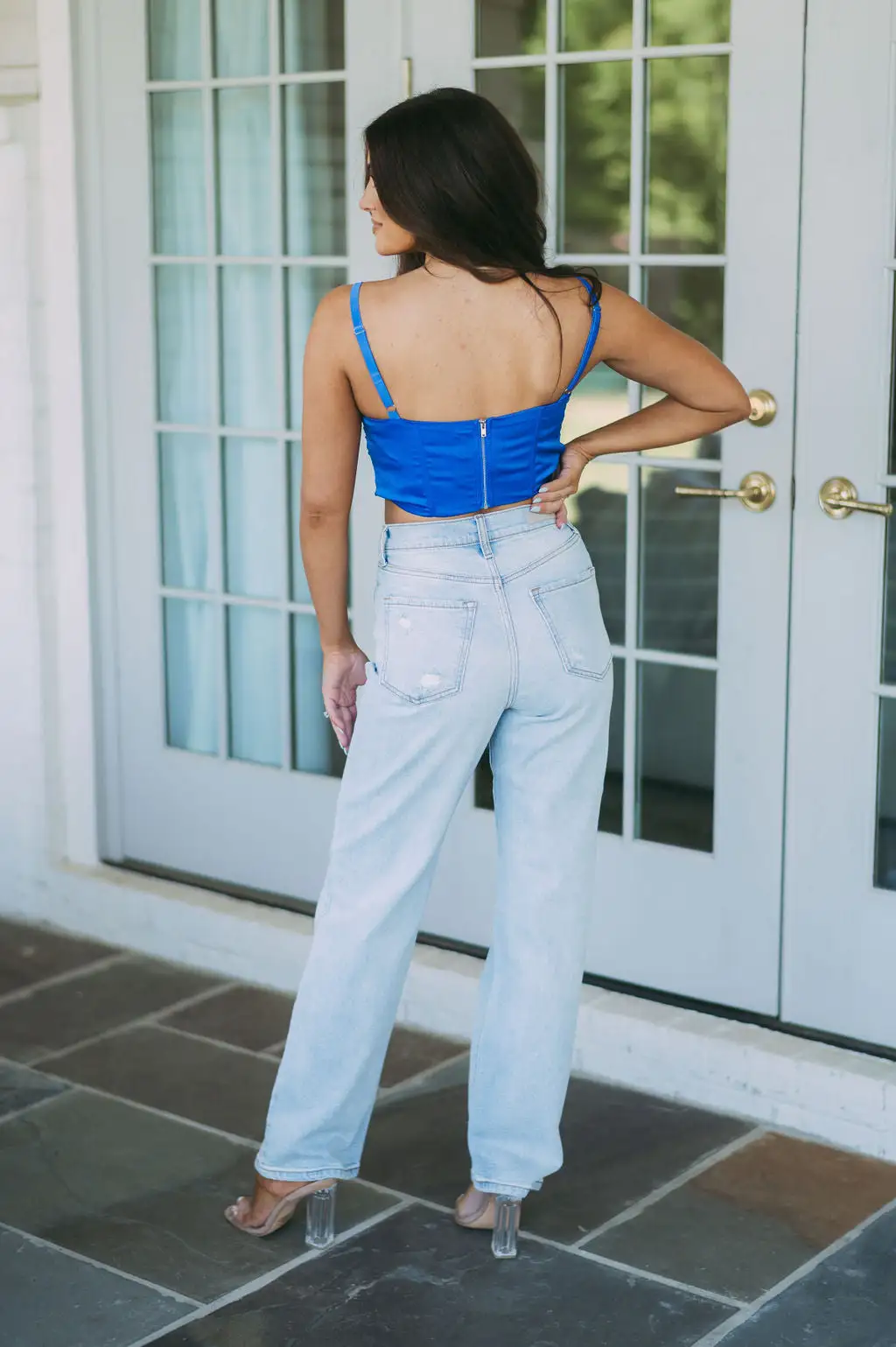 Lane Crop Top-Royal Blue 9 Lane Crop Top-Royal Blue - Image 7
