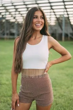 Rhinestone Tassel Top