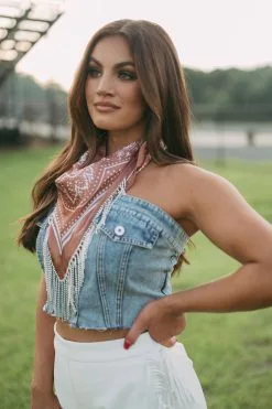 Satin Bandana Scarf- Brown