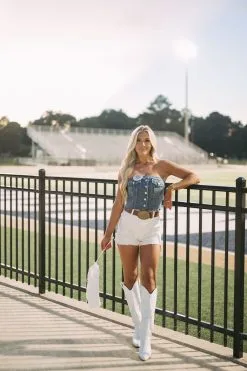 Suede Star Denim Shorts- Ivory/Brown -thesethreeboutique Sales Shop DSC 3530 643d804f b229 4dda 89b2 e6ffcb3d778b