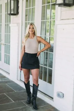 Belted Skort-Black