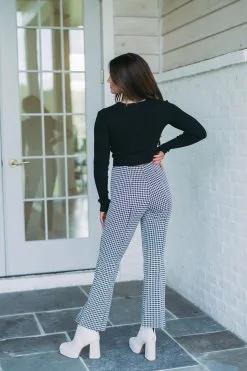 Houndstooth Flared Pants-Black -thesethreeboutique Sales Shop DSC 3635 5895c09d f832 4141 9d8c 6496d970203c