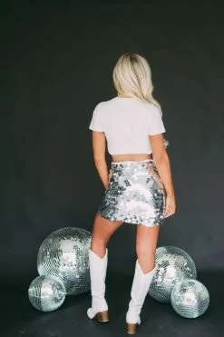 Shine Bright Mini Skirt- Silver -thesethreeboutique Sales Shop DSC 3766 2 69c7a54c efec 464b 9c07 f9d1324a8194