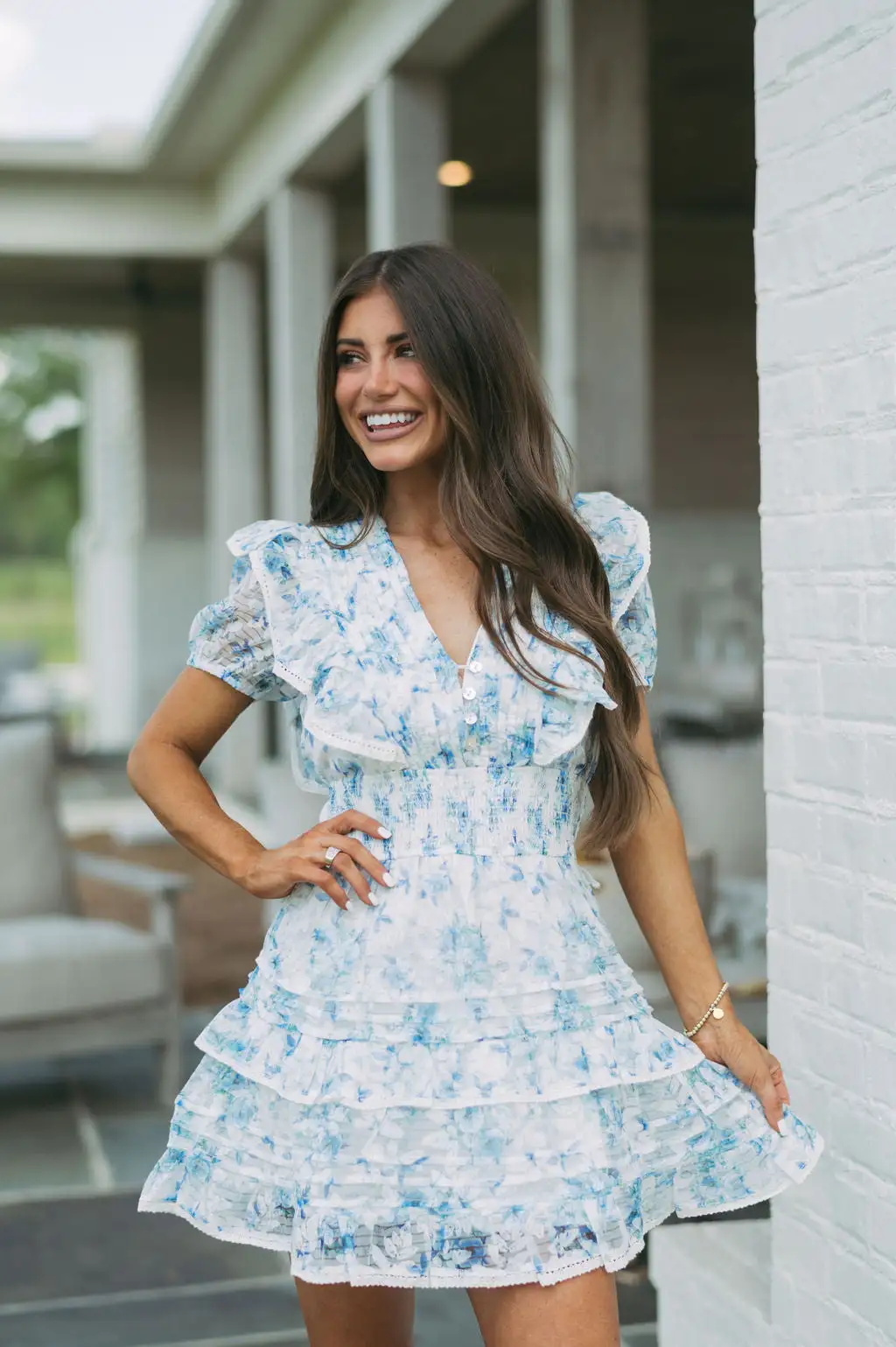 Addy Floral Dress-Blue 5 Addy Floral Dress-Blue - Image 3