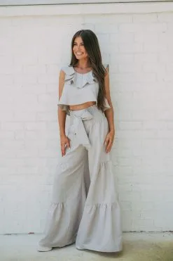 Ramie Ruffled Top-Dark Oatmeal -thesethreeboutique Sales Shop DSC 3914 8786c96e 43ef 4926 ac4b e8eb3b16de96