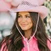 Miranda Straw Cowgirl Hat- Pink