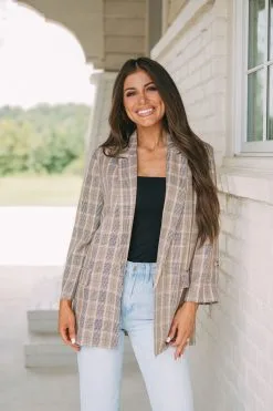 Plaid Oversized Blazer- Taupe Mix -thesethreeboutique Sales Shop DSC 4857 041c47dc 570c 4729 a560 c0a9638a63b8
