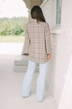 Plaid Oversized Blazer- Taupe Mix -thesethreeboutique Sales Shop DSC 4861 a386369a fc38 41b0 b283 67d98e4e2f3f