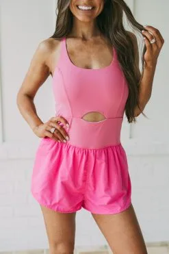 Bailey Active Romper- Pink