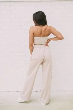 Corset Top & Sweatpants Set-Beige -thesethreeboutique Sales Shop DSC 5433