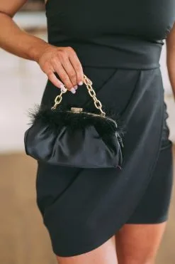 Feather Clutch- Black -thesethreeboutique Sales Shop DSC 6754