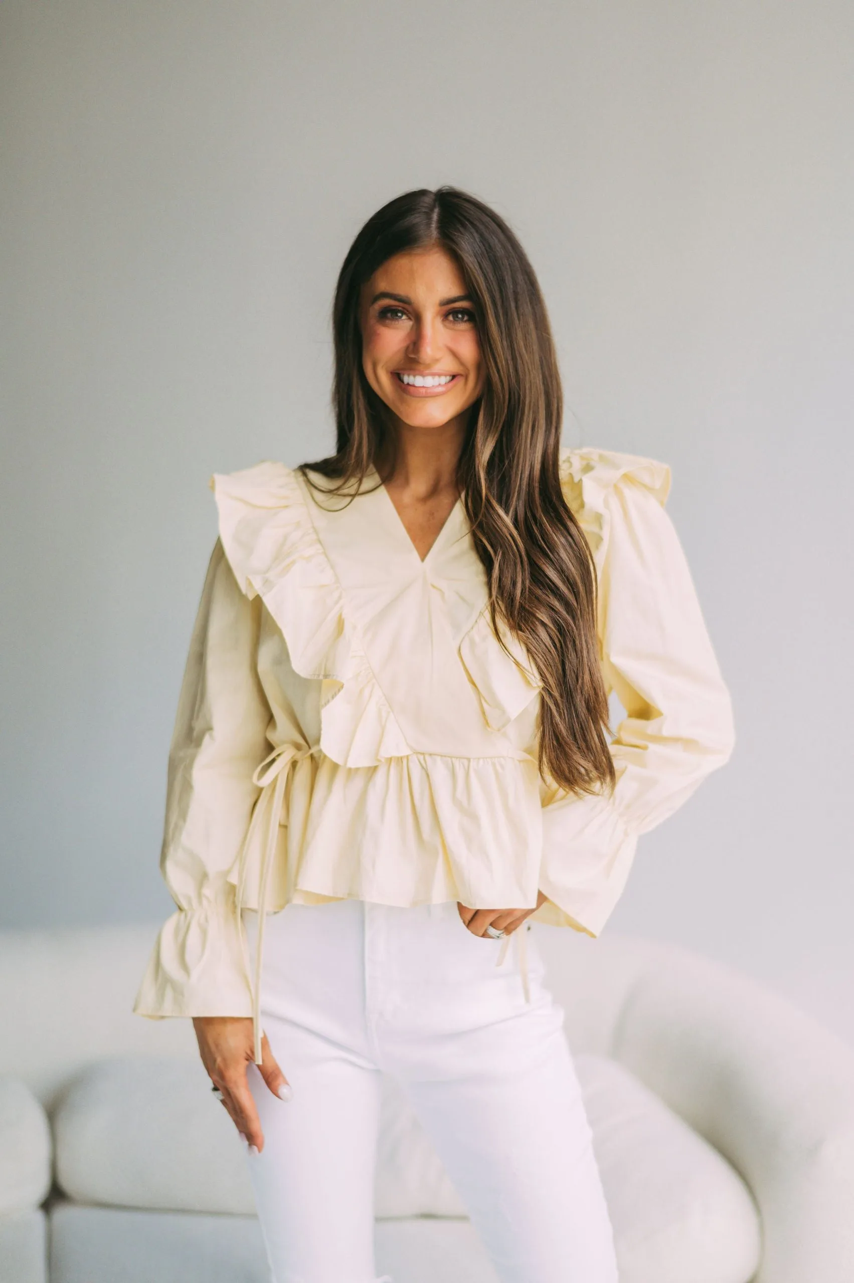 Charleston Ruffle Top- Yellow 5 Charleston Ruffle Top- Yellow - Image 3