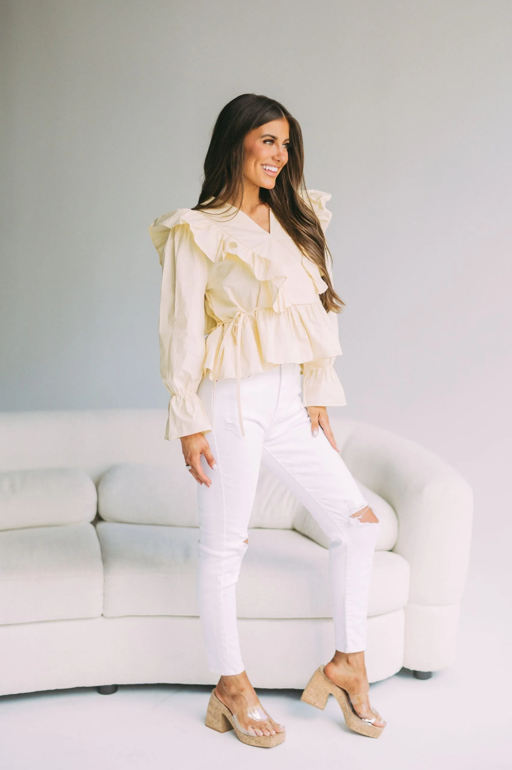 Charleston Ruffle Top- Yellow 6 Charleston Ruffle Top- Yellow - Image 4