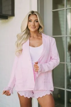 Lace Cuff Linen Blazer- Pink -thesethreeboutique Sales Shop DSC 6958 b76c595b aa5c 411e a787 994e0368da69