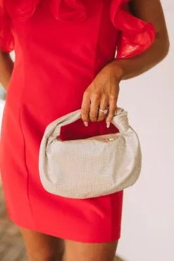 Jodie Rhinestone Purse- Nude