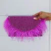 Flapper Beaded Crossbody Purse- Fuchsia