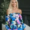 Vibrant OTS Floral Dress