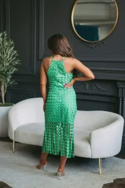 Circular Fringed Midi Dress-Green -thesethreeboutique Sales Shop DSC 7522 f71abd63 a78f 4e53 a3b4 72085729a6b2