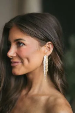 Two Tone Fringe Earrings- Gold Mix