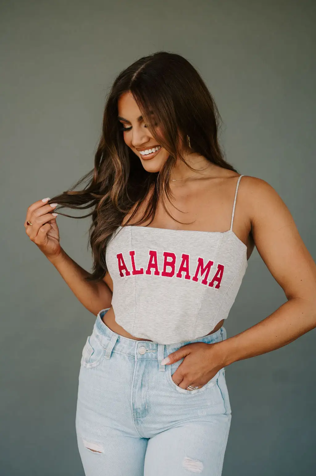 "Alabama" Game Day Corset Top- Crimson 6 "Alabama" Game Day Corset Top- Crimson - Image 4