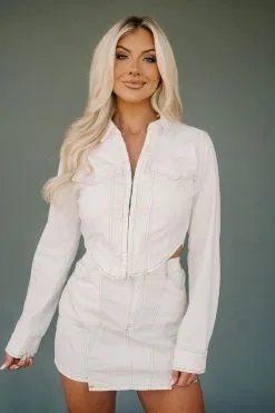 Remi Denim Skirt Set- White -thesethreeboutique Sales Shop DSC 7634 f13930e6 050f 44c9 b2f2 02f349eaaea2