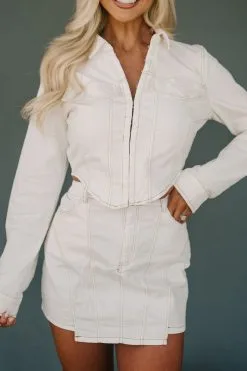 Remi Denim Skirt Set- White -thesethreeboutique Sales Shop DSC 7635 eed0bce7 3876 42a6 84f6 b2ba1eb834b6