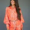 Paisley Shorts Set-Orange