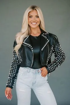 Studded Faux Leather Jacket- Black -thesethreeboutique Sales Shop DSC 7924 87911401 f1b9 481f bad5 eb10f0a8b06b