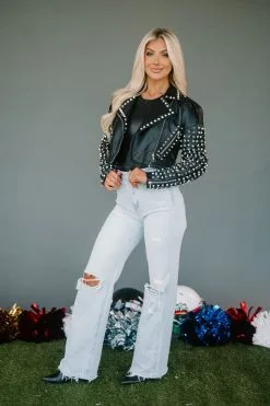 Studded Faux Leather Jacket- Black -thesethreeboutique Sales Shop DSC 7927 bdc7e2fb 8a98 4621 bf45 d81faad364ad