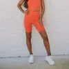 Everett Biker Shorts-Orange -thesethreeboutique Sales Shop DSC 82192